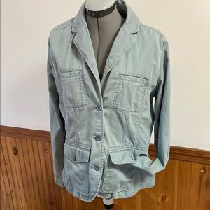 Eddie Bauer Blue Blazer Jacket Structured Notched Lapel Size 12